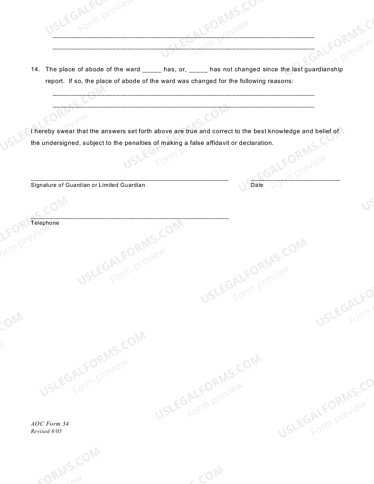 Preview Report on Guardianship of the Person