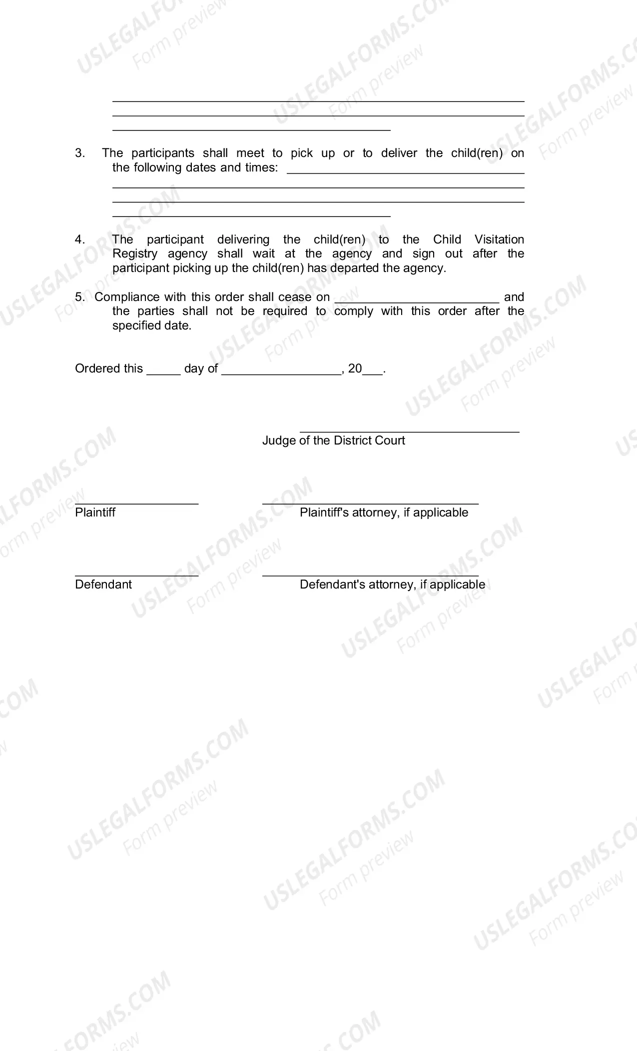 Preview Child Visitation Registry