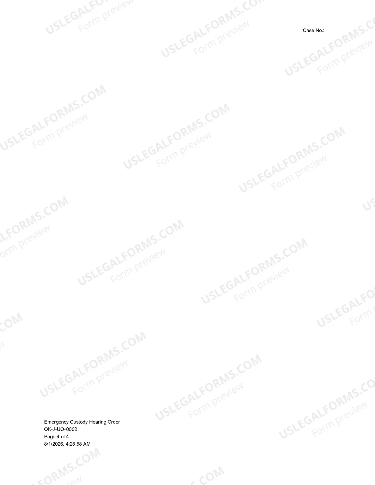 Preview Emergency Custody Hearing Order Committee Notes