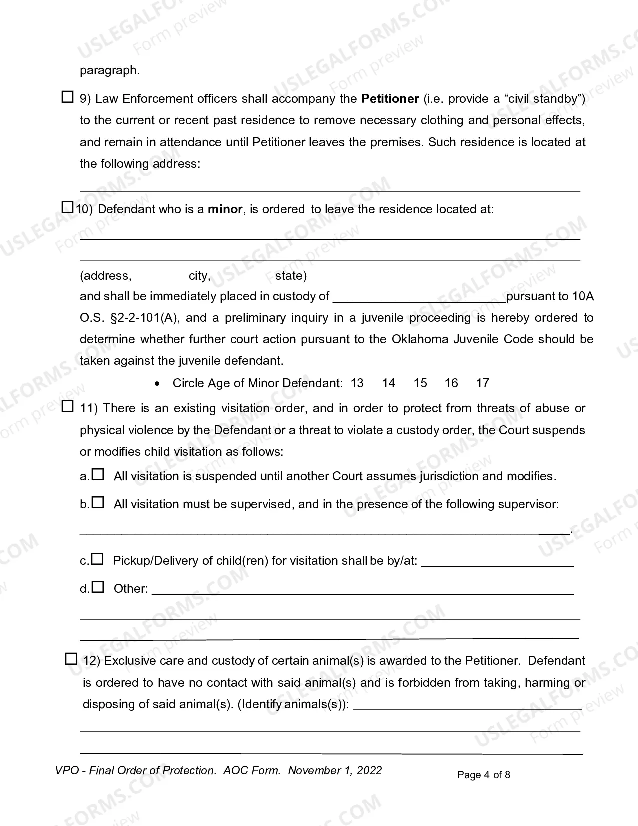 Preview Final Order of Protection