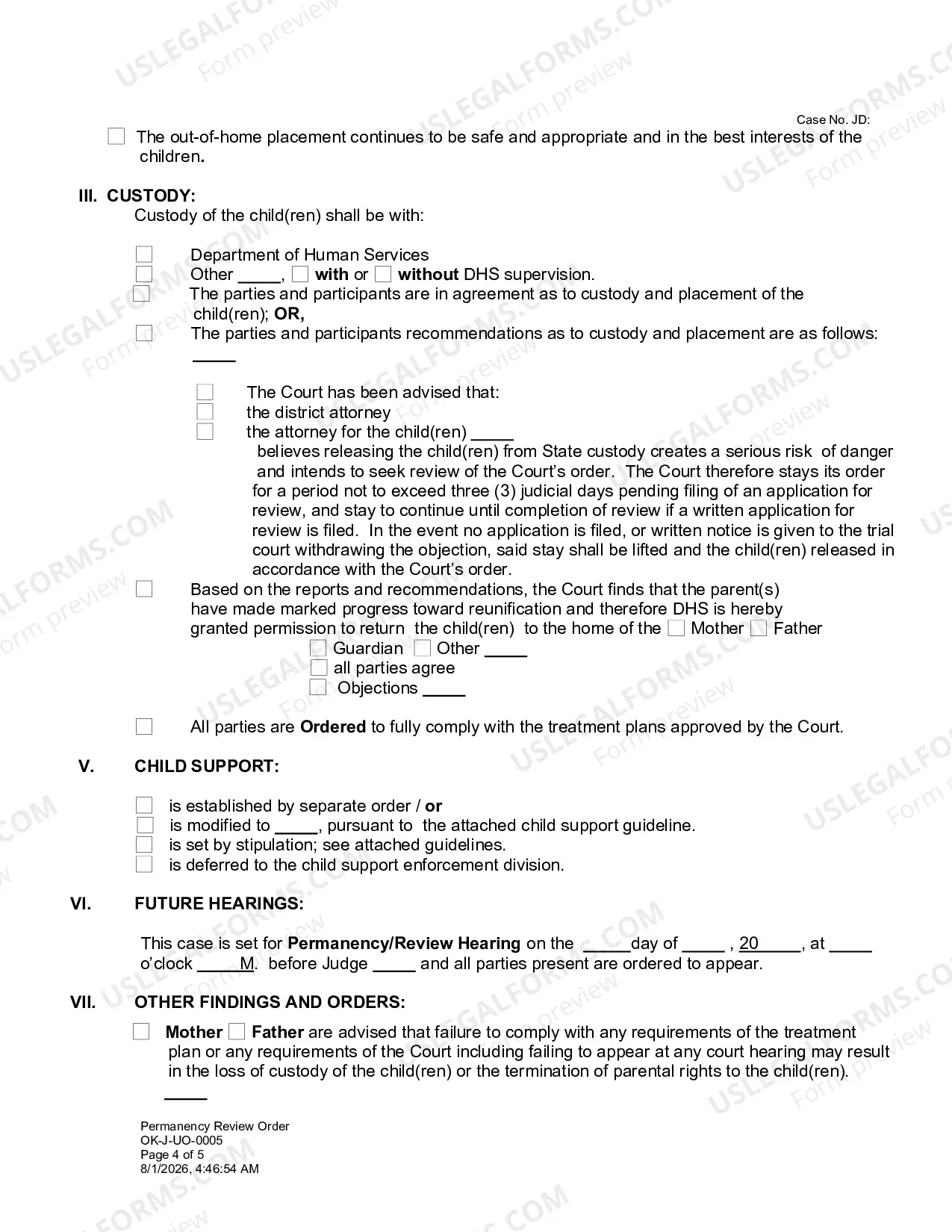 Preview Permanency-Review Order Committee Notes