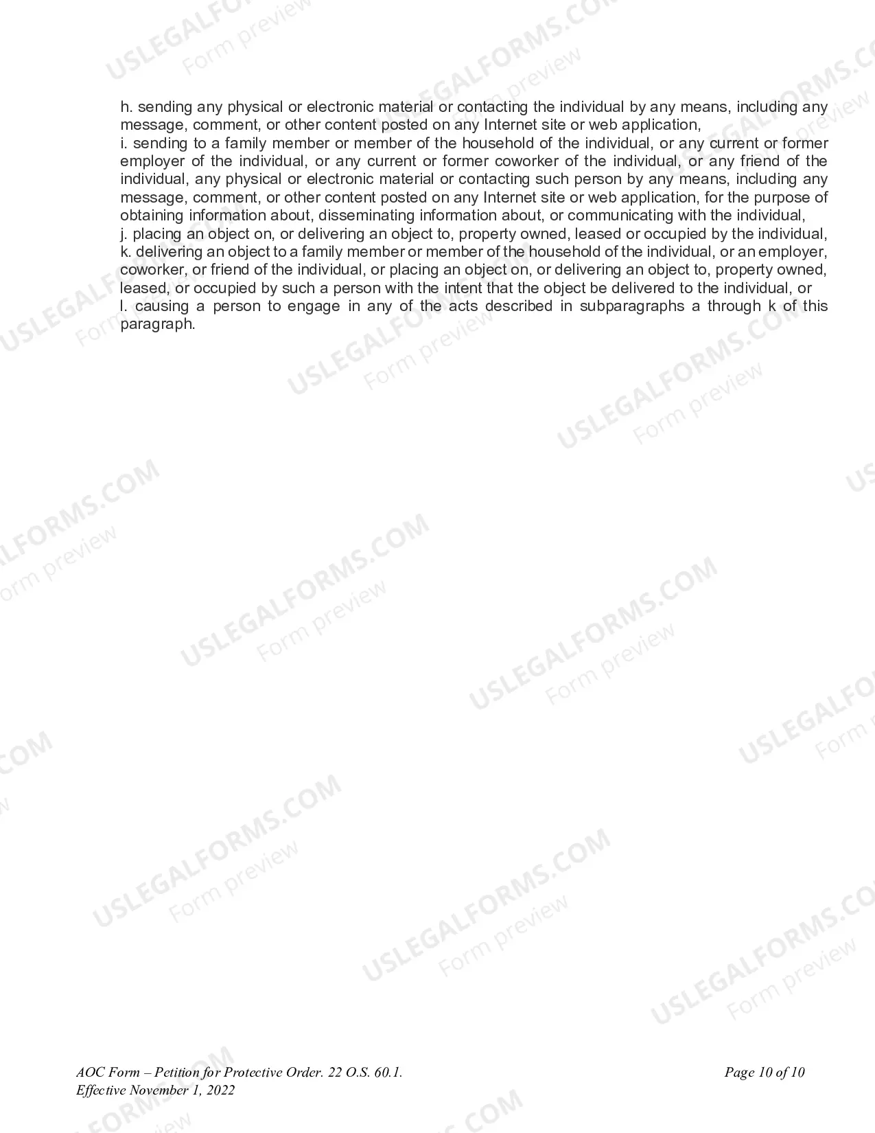 Preview Petition for Protective Order