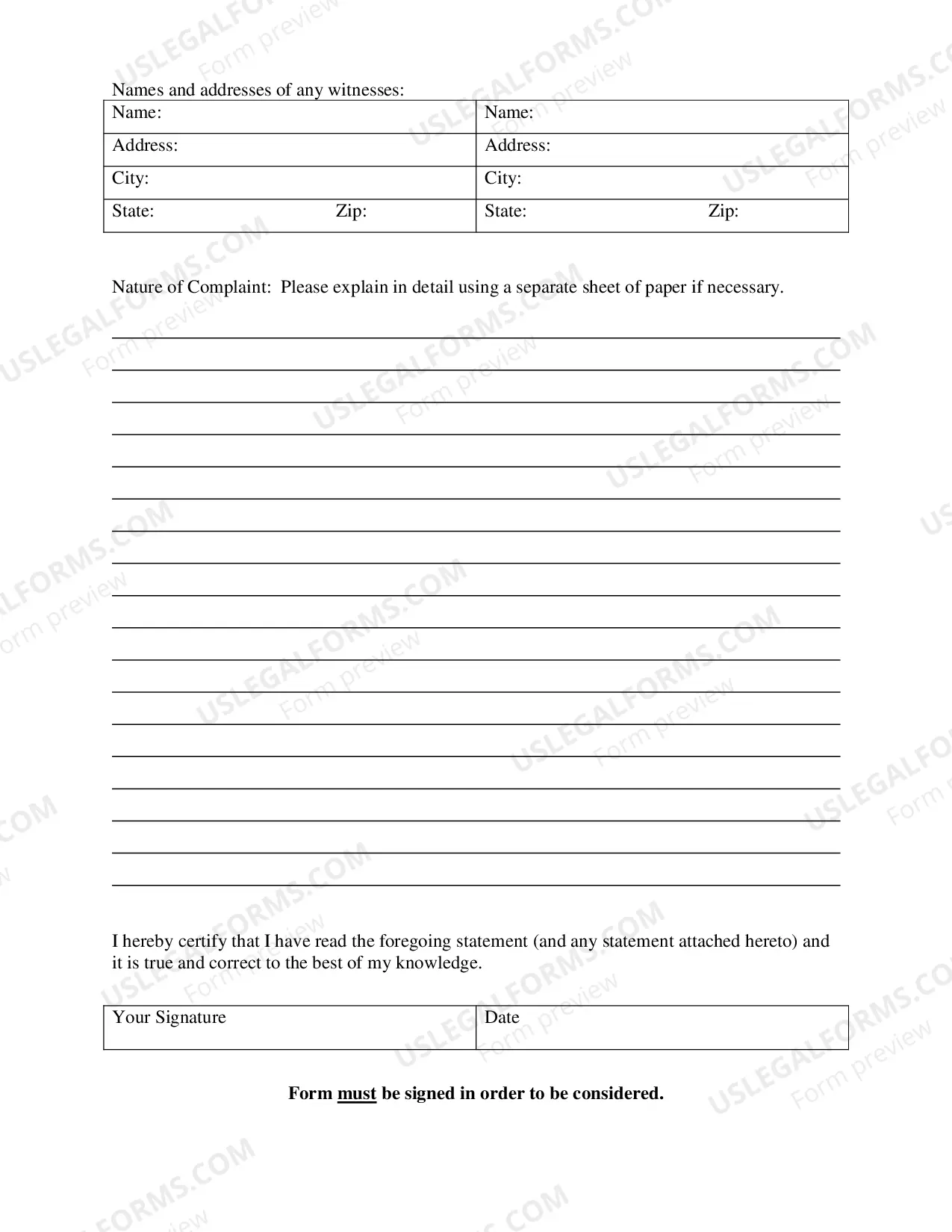 Preview Request for Investigation