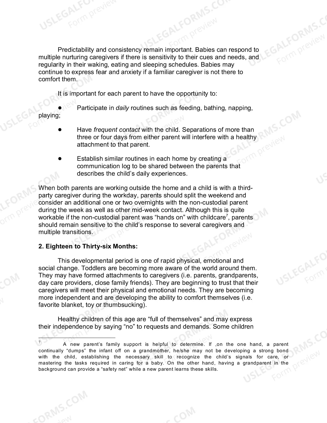 Preview Standard Visitation Schedule and Advisory Guidelines