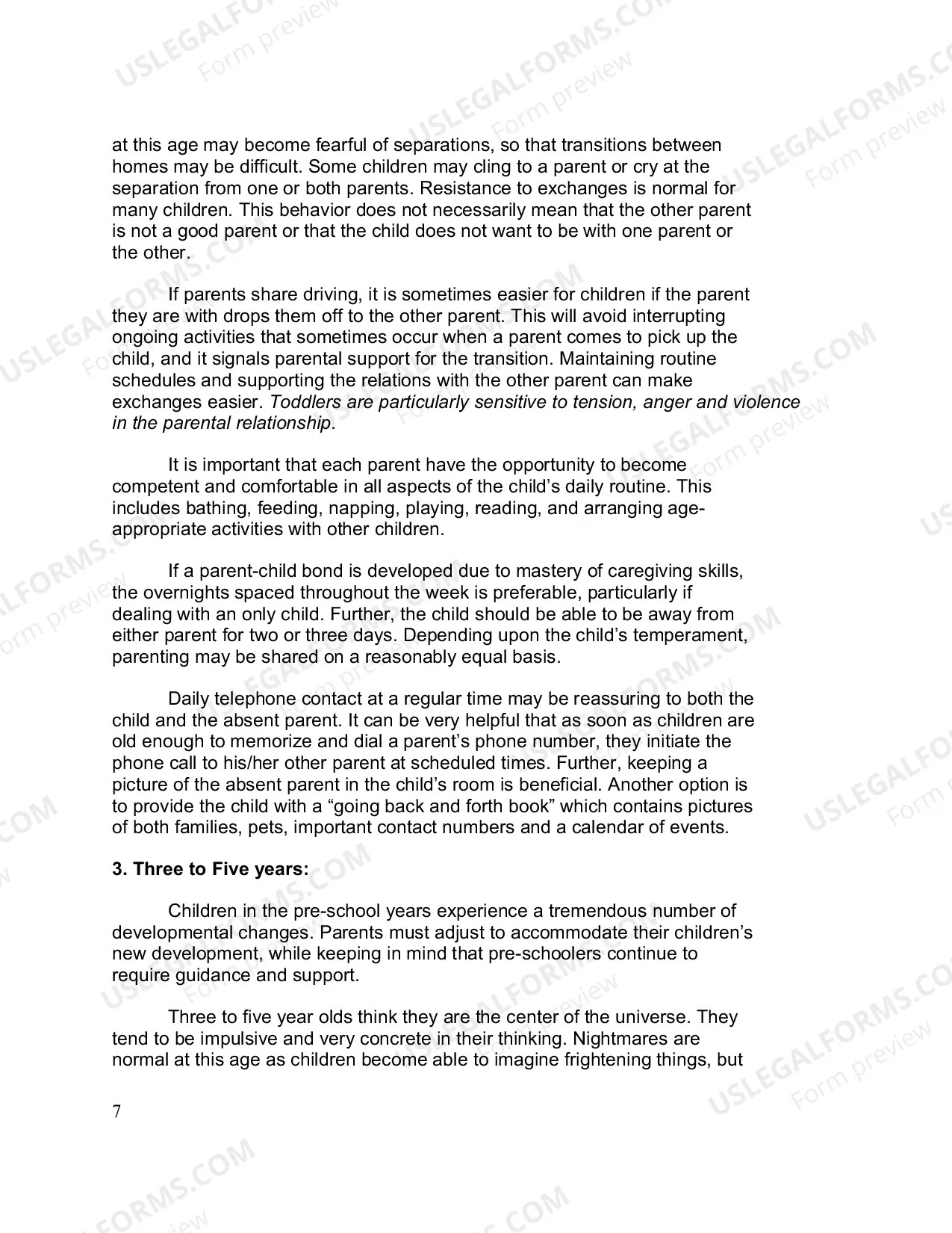 Preview Standard Visitation Schedule and Advisory Guidelines