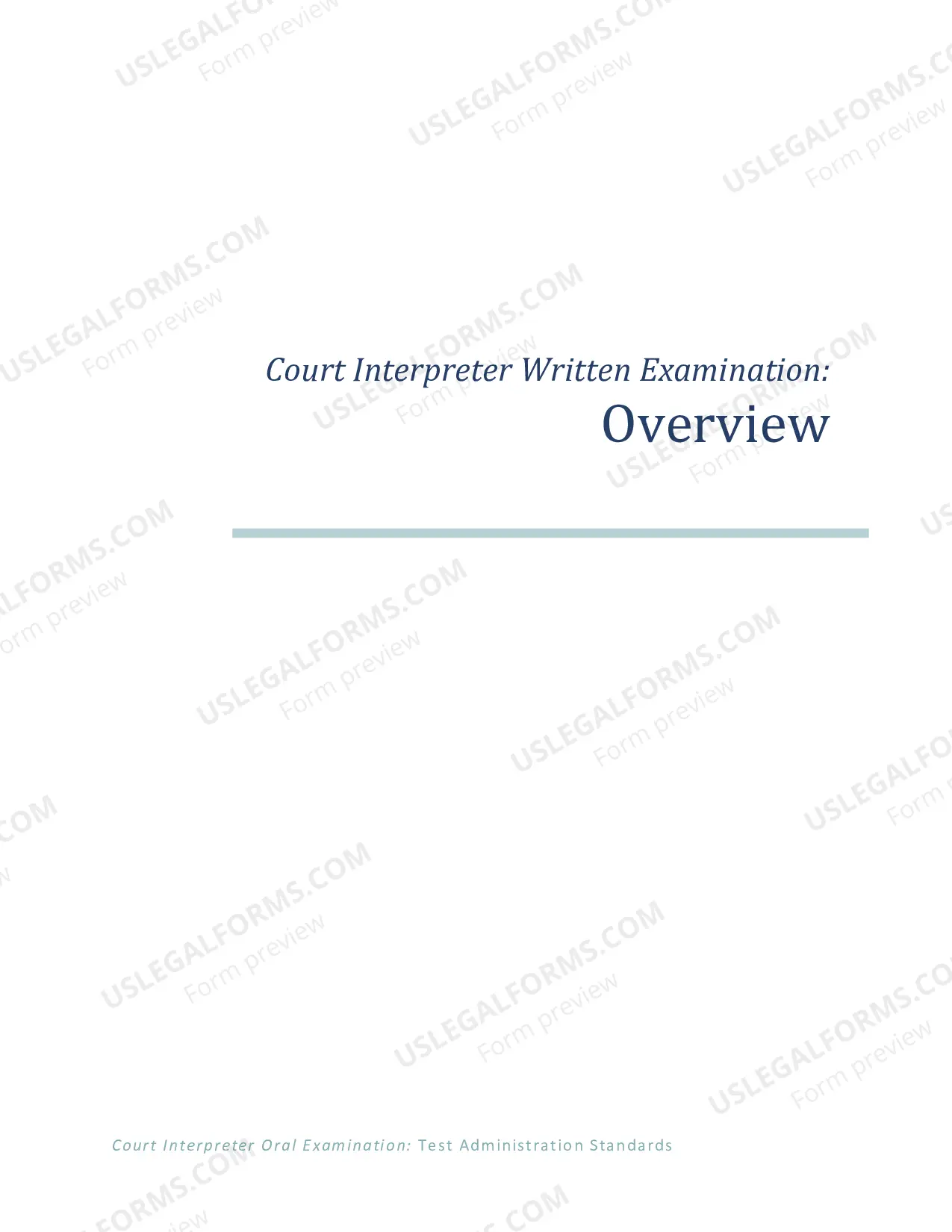 Preview Written Exam Overview