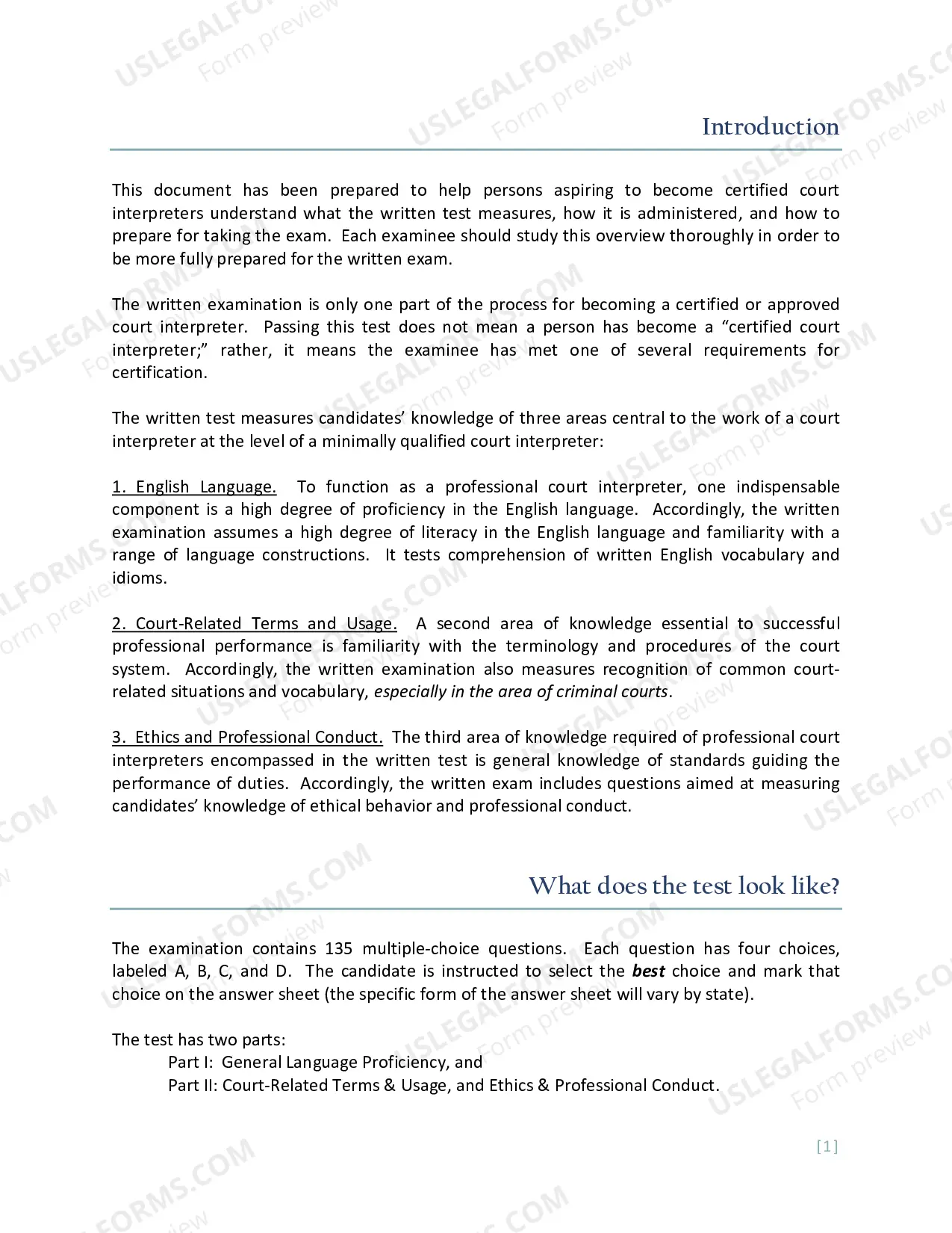 Preview Written Exam Overview
