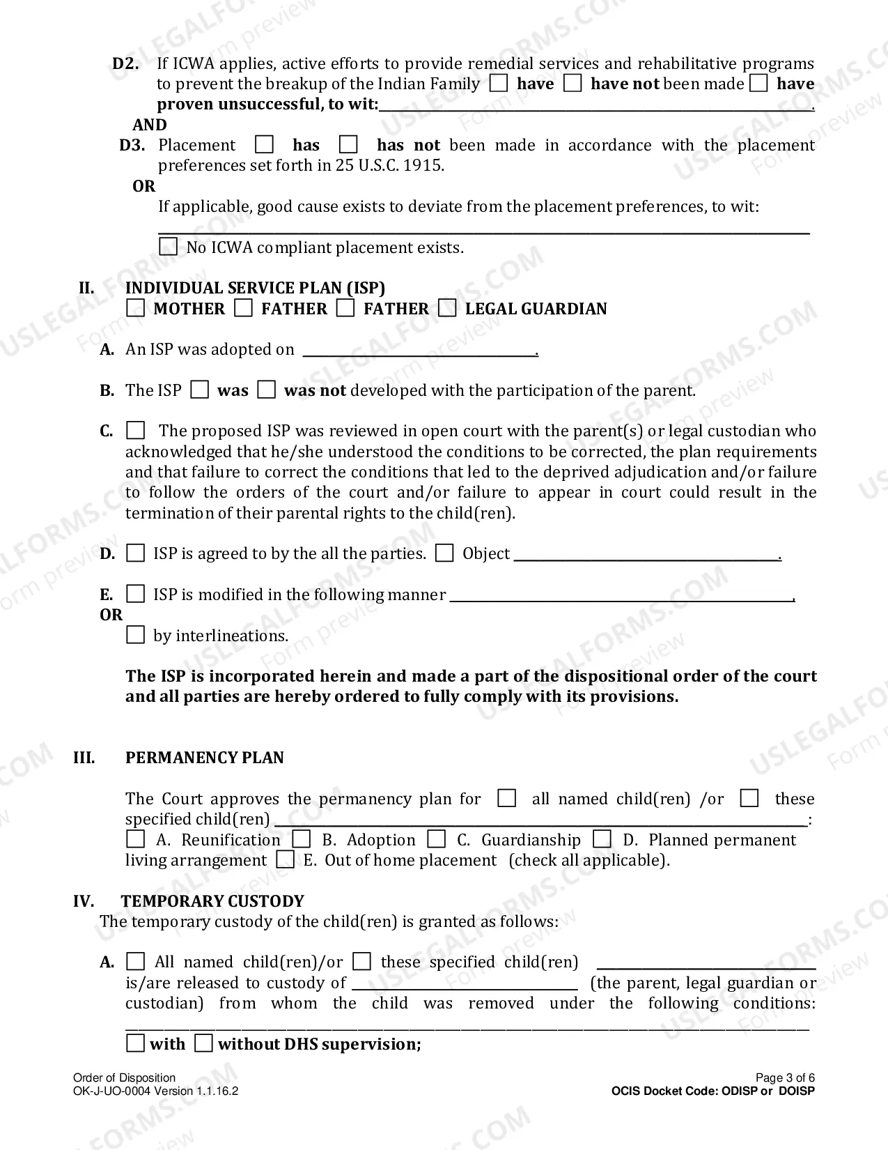 Preview Disposition Order