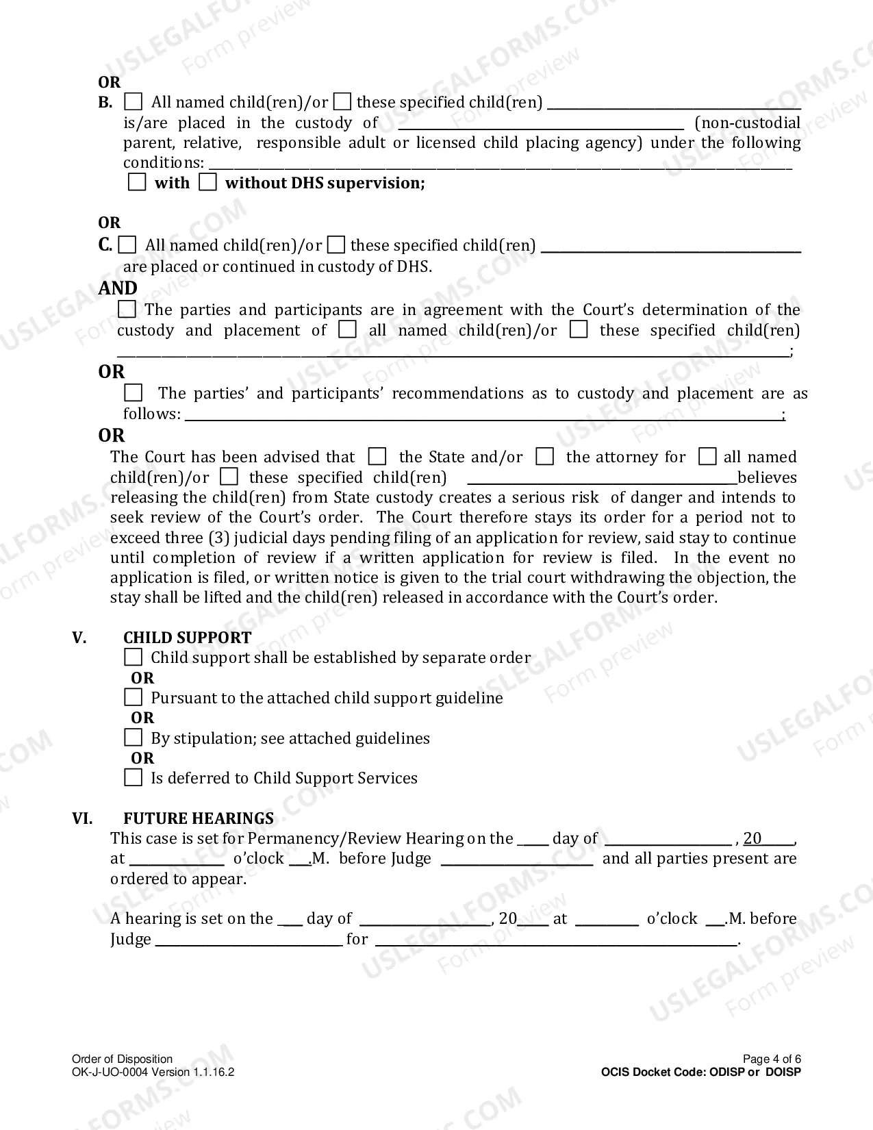 Preview Disposition Order