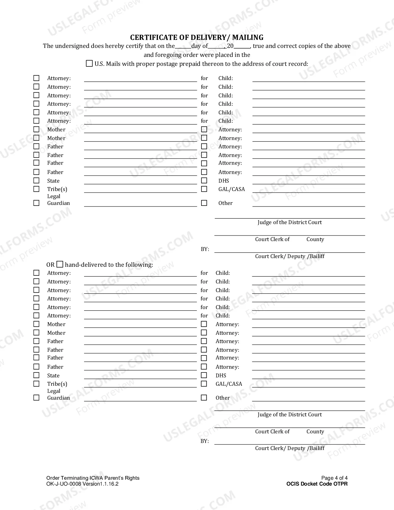 Preview ICWA Compliant Request Consent to Termination of Parental Rights and Court's Findings and Order Termination the Natural Parent's Rights