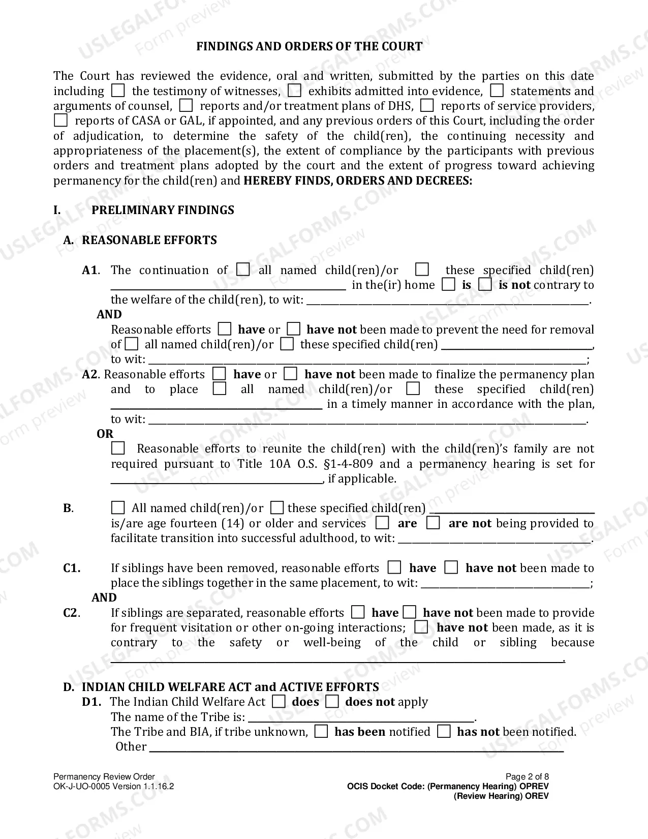 Preview Permanency-Review Order