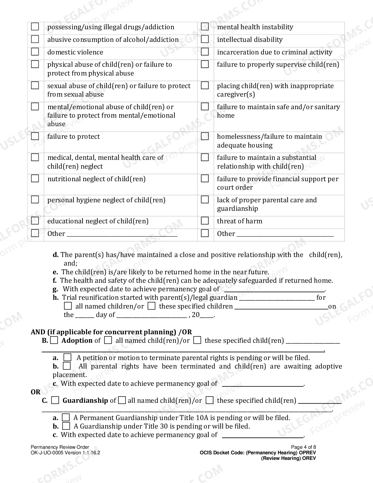 Preview Permanency-Review Order