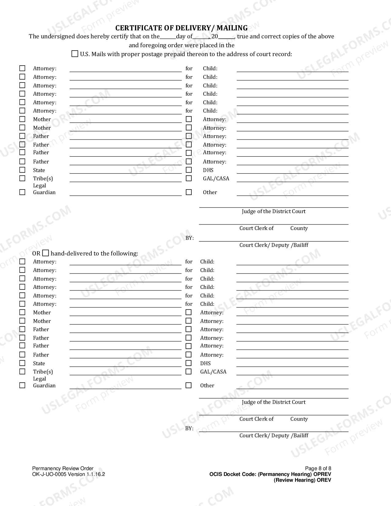 Preview Permanency-Review Order