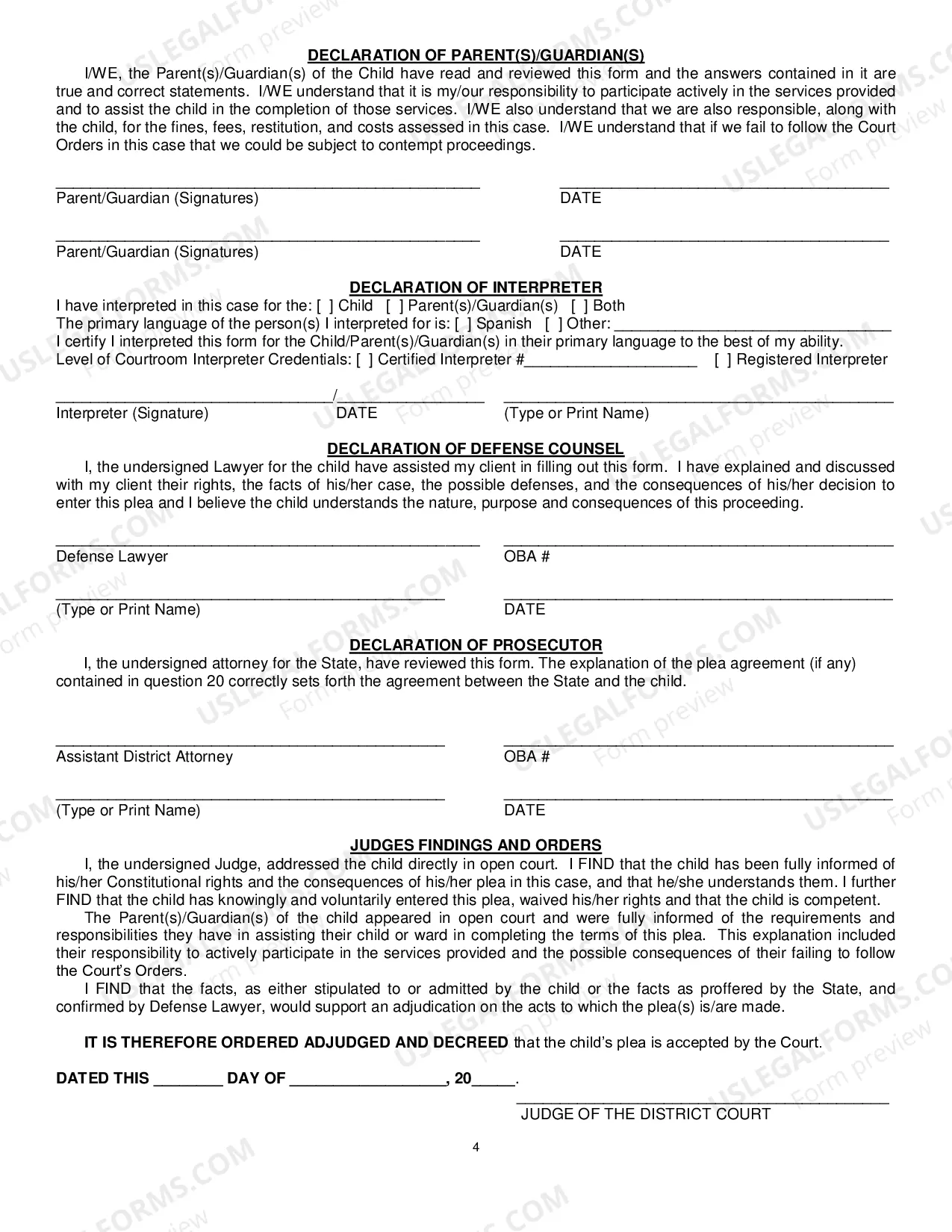 Preview Adjudication of Delinquent