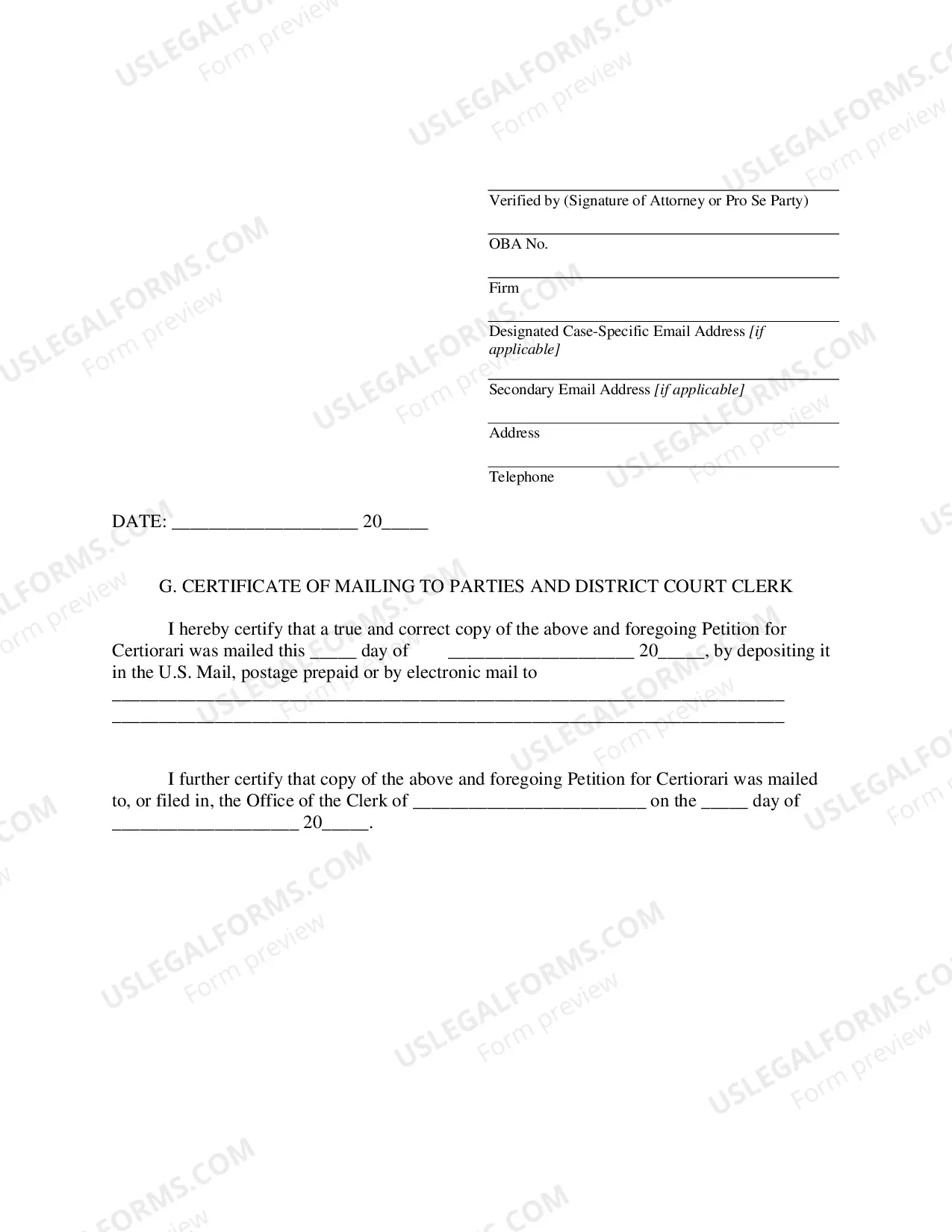 Preview Petition for Certiorari to Review Certified Interlocutory Order.