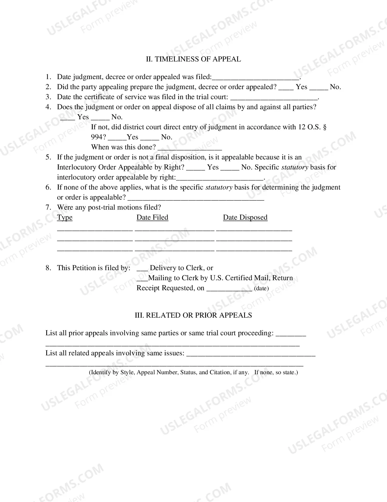 Preview Petition in Error.