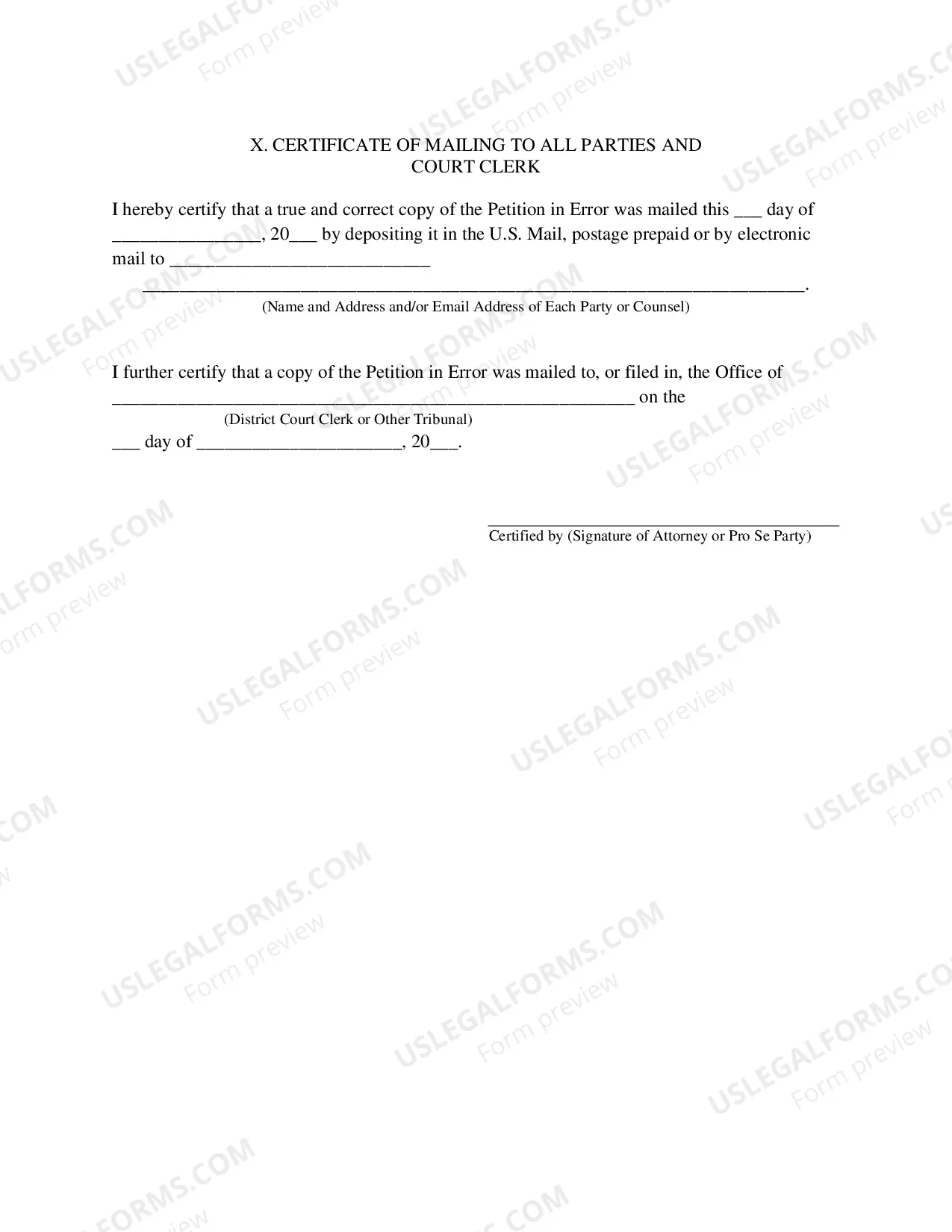 Preview Petition in Error.