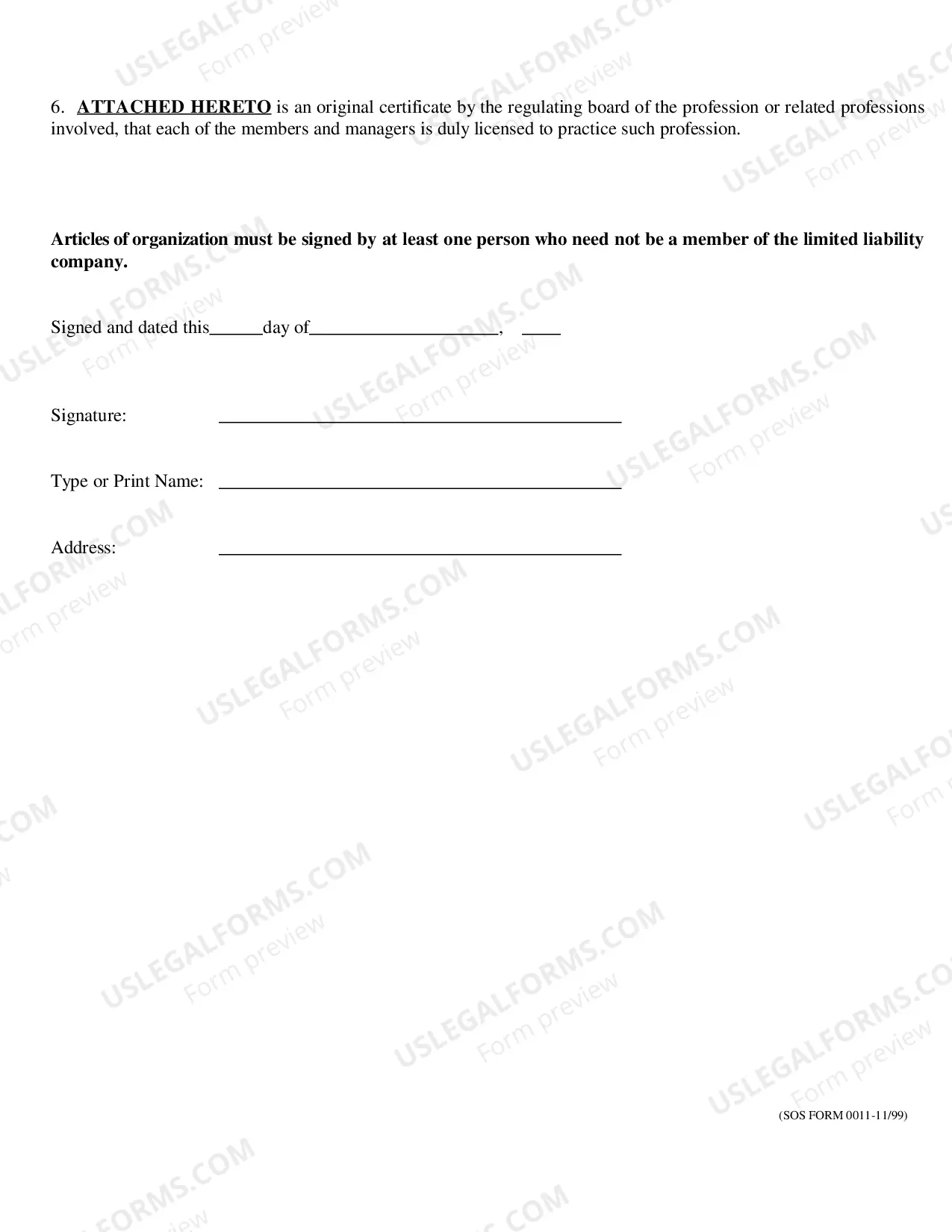 Preview Procedures for Completing Professional Articles of Organization and Professional Articles of Organization
