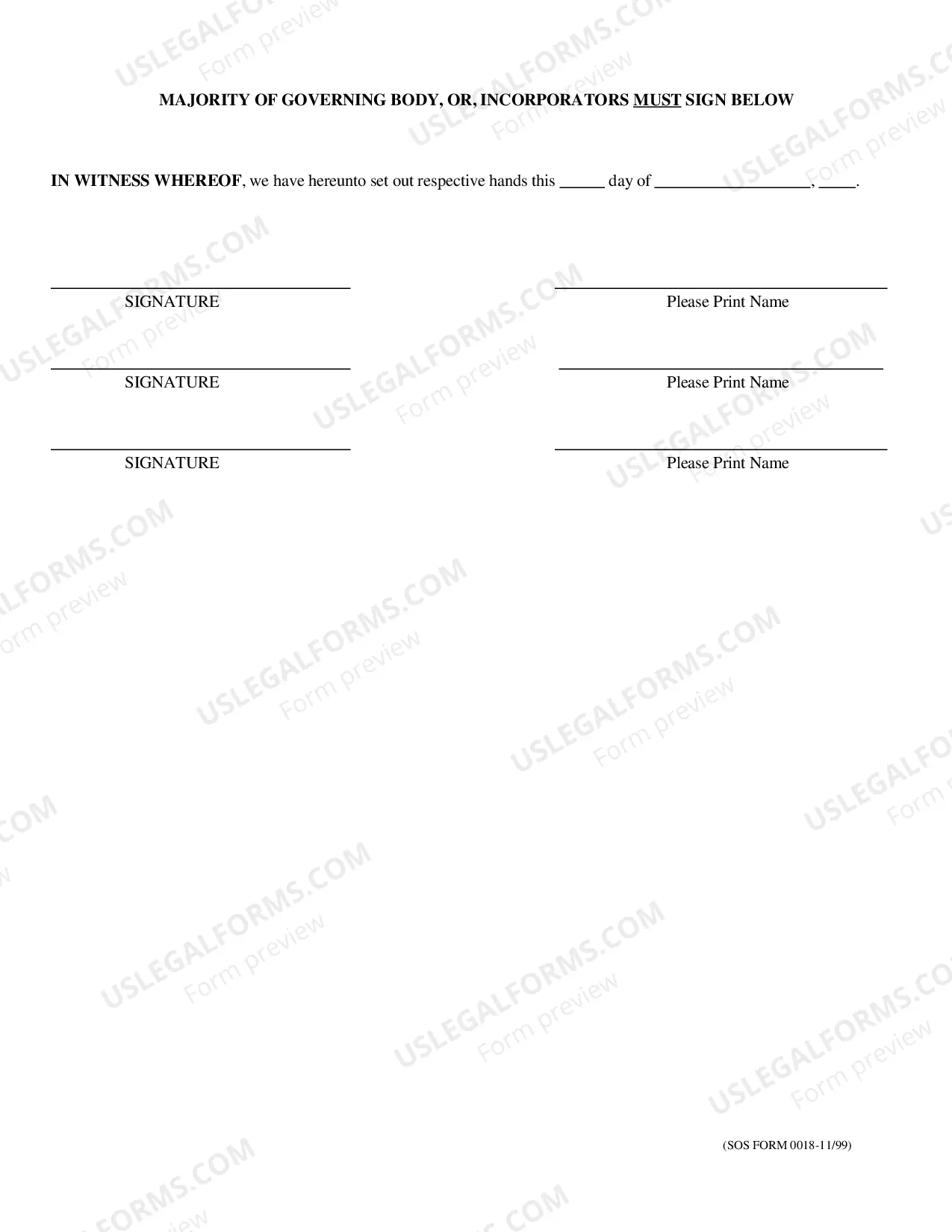 Preview Oklahoma Nonstock Certificate of Dissolution - Before Business has Commenced