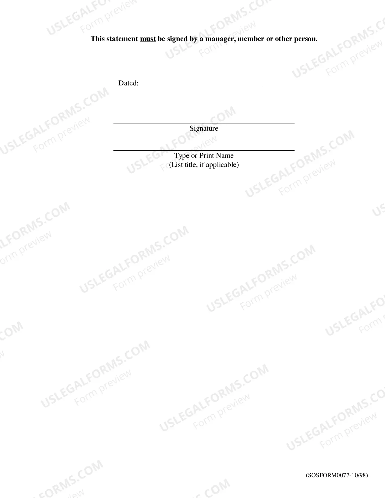 Preview Change or Designation of Resident Agent and/or Registered Office and/or Principal Office - Foreign LLC