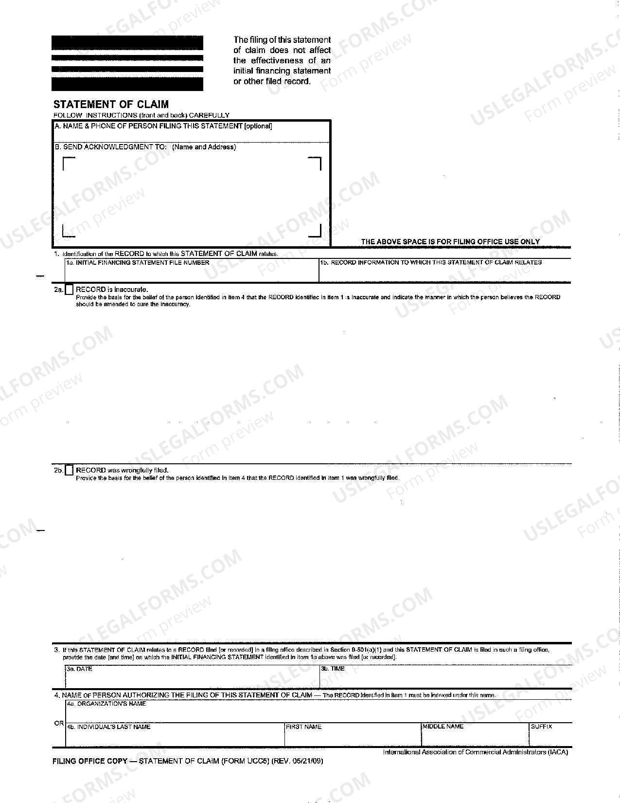 Oklahoma UCC5 Correction Statement US Legal Forms