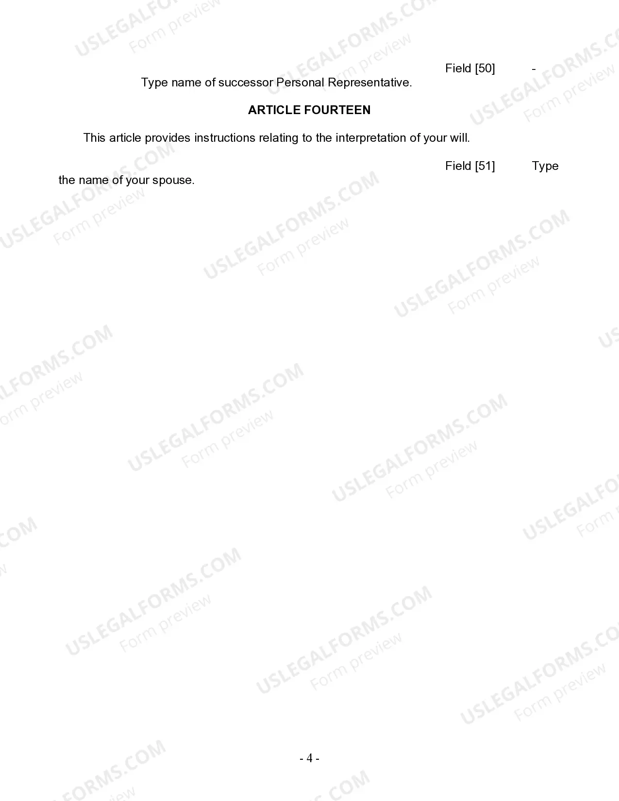 Preview Last Will and Testament for Married person with Minor Children from Prior Marriage