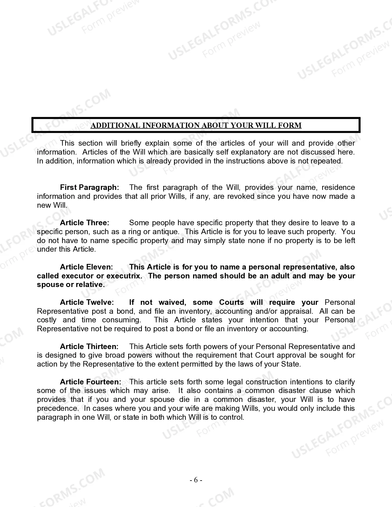 Preview Last Will and Testament for Married person with Minor Children from Prior Marriage