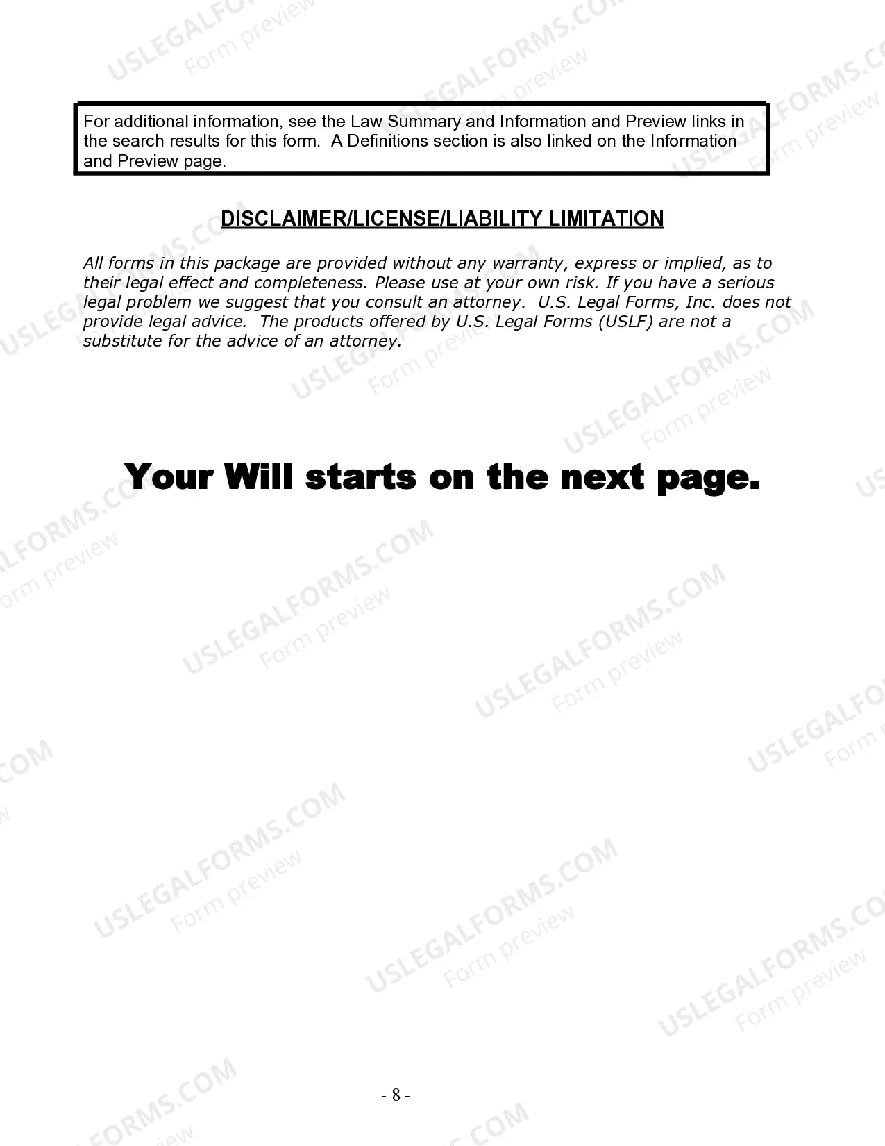 Preview Last Will and Testament for Married person with Minor Children from Prior Marriage