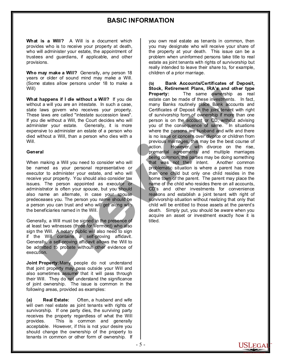 page 4 Legal Last Will and Testament Form for Married person with Adult Children from Prior Marriage preview