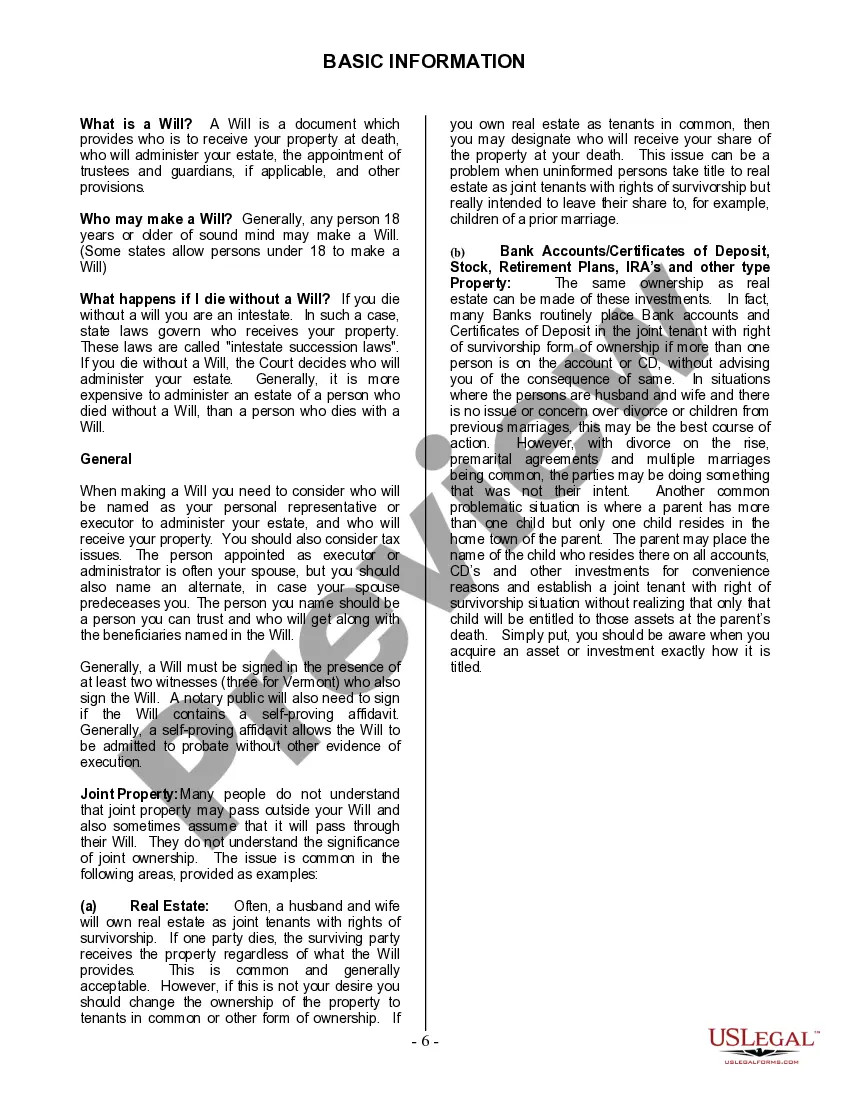 Preview Last Will and Testament for Married person with Adult Children from Prior Marriage