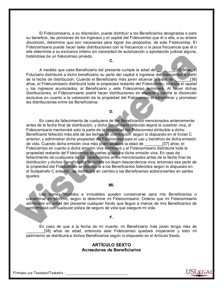 Preview Formulario de última voluntad y testamento legal para personas divorciadas que no se han vuelto a casar con hijos adultos y menores