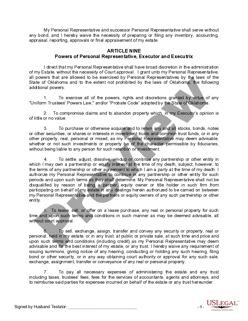 Preview Mutual Wills package with Last Wills and Testaments for Married Couple with No Children