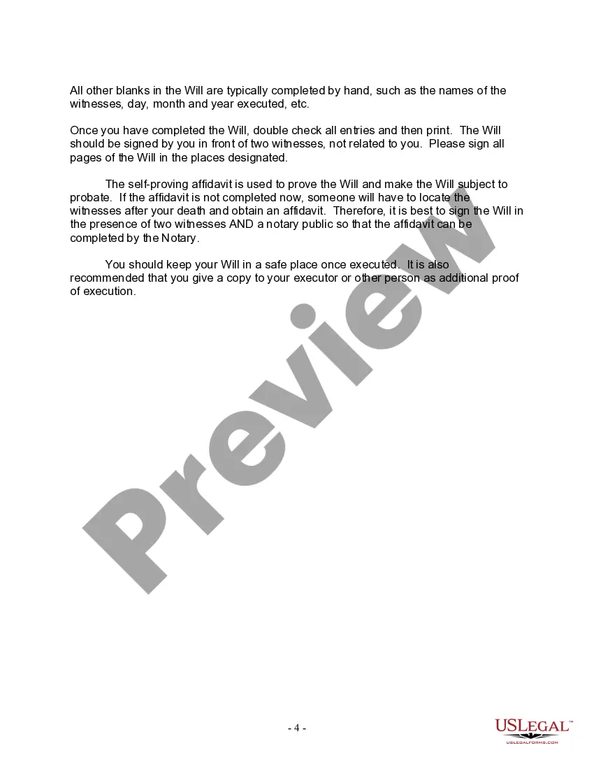 Preview Mutual Wills package with Last Wills and Testaments for Married Couple with No Children