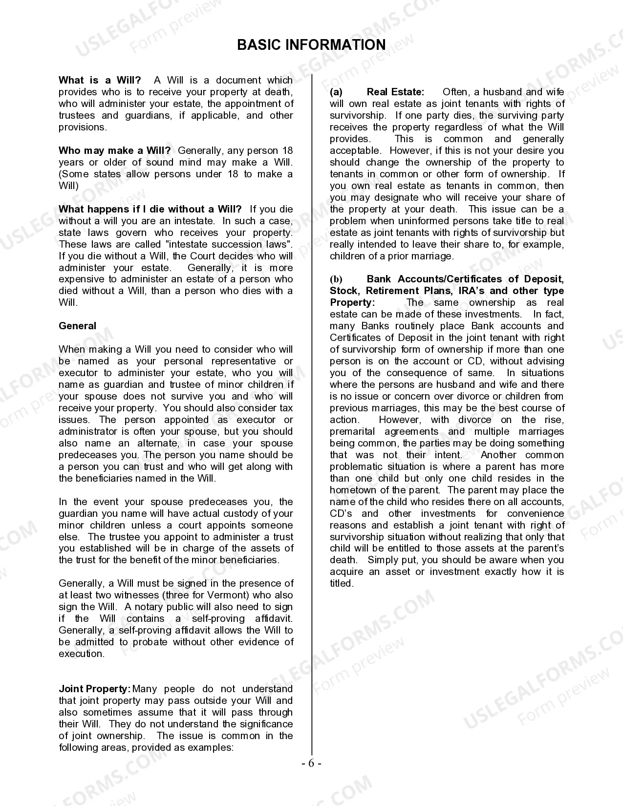 Preview Last Will and Testament for Married person with Adult Children