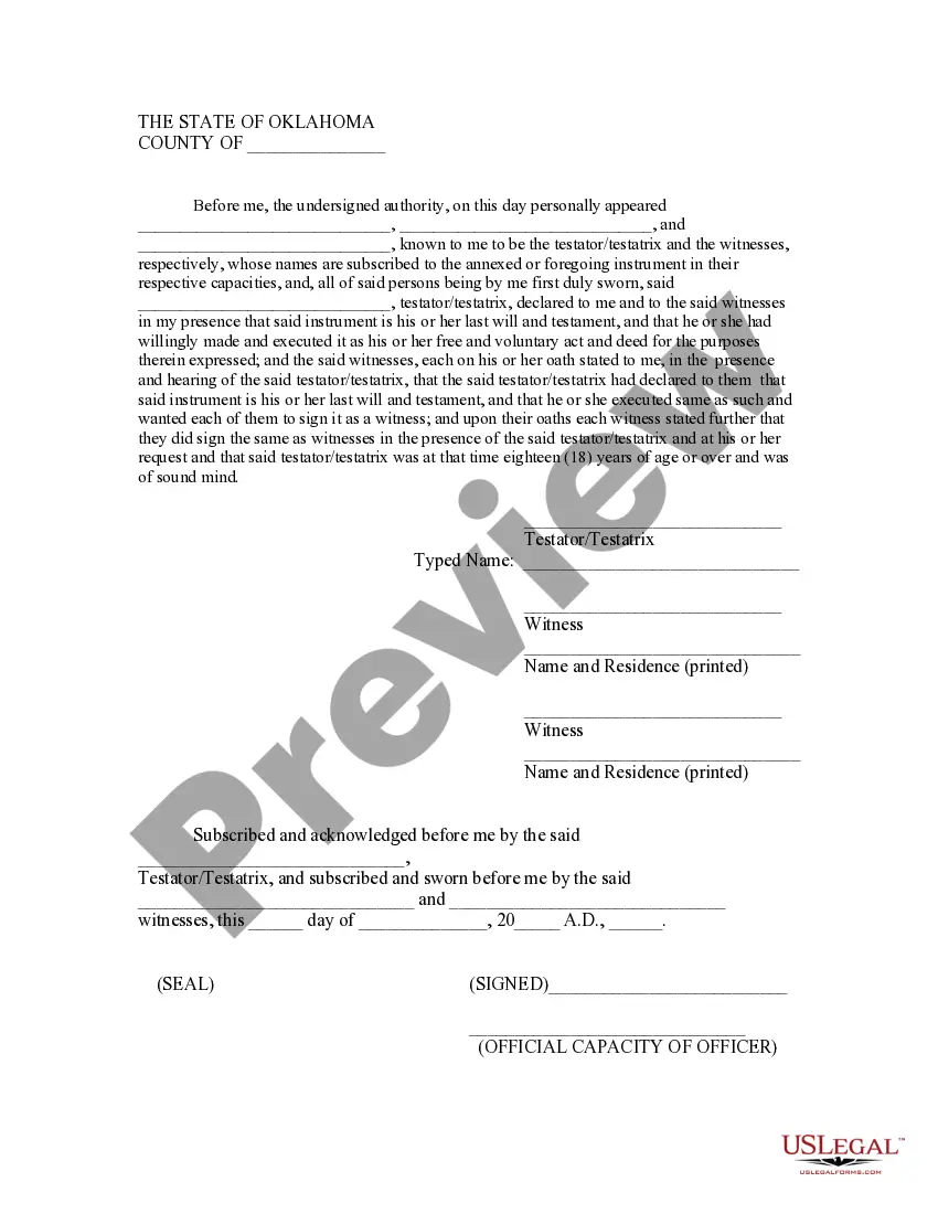 Preview Codicil to Will Form for Amending Your Will - Will Changes or Amendments