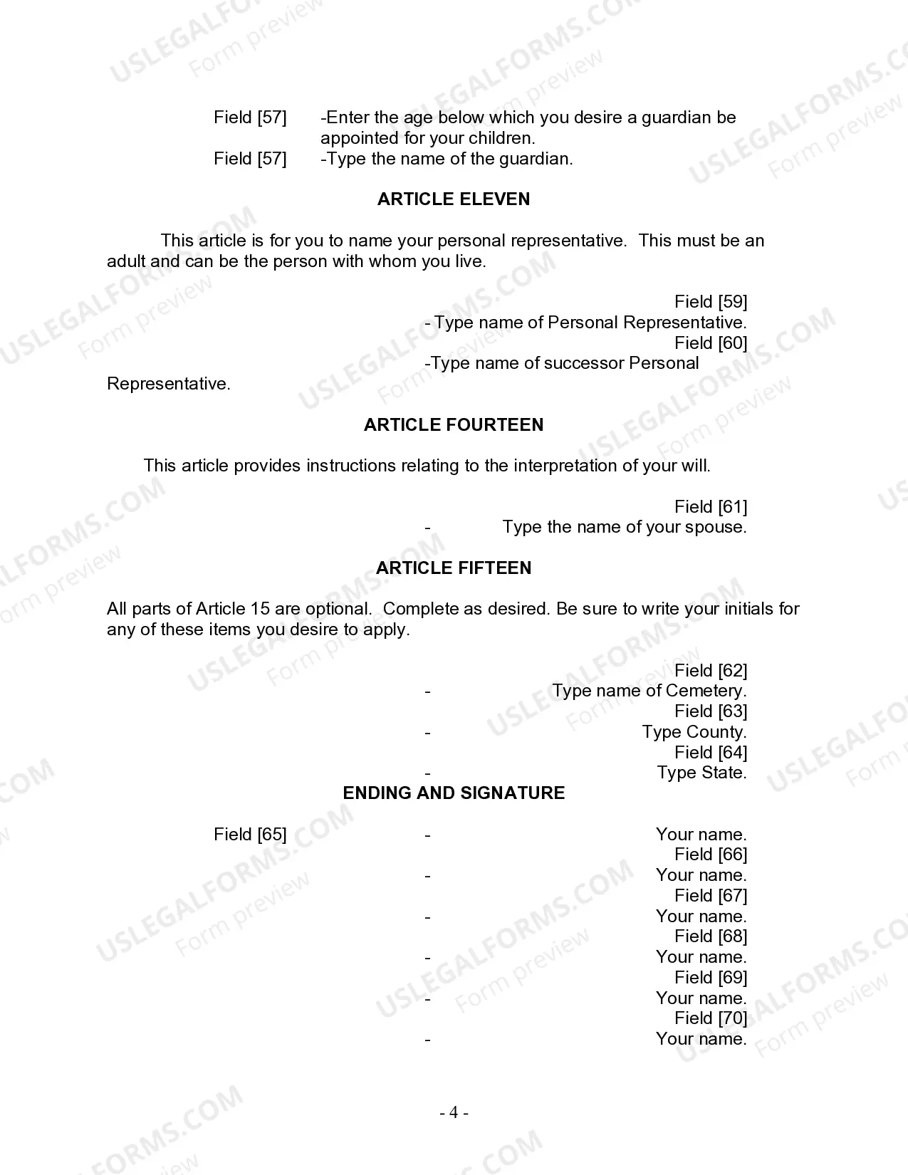 Preview Last Will and Testament for Married Person with Adult and Minor Children from Prior Marriage