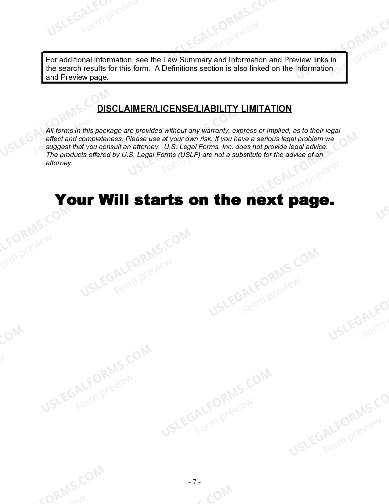 Preview Last Will and Testament for Married Person with Adult and Minor Children from Prior Marriage