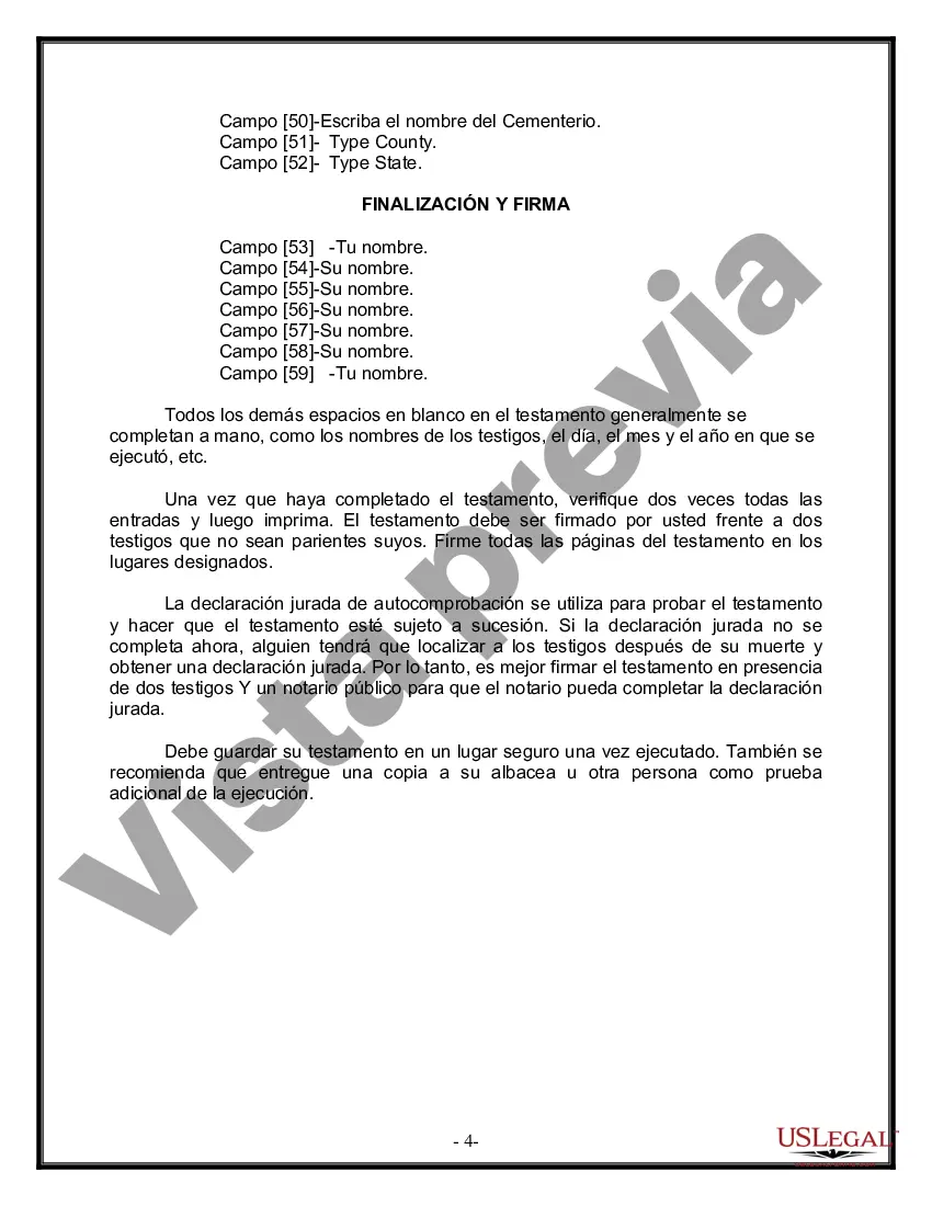 Preview Paquete de Voluntades Mutuas con Últimas Voluntades y Testamentos para Pareja Casada con Hijos Mayores y Menores