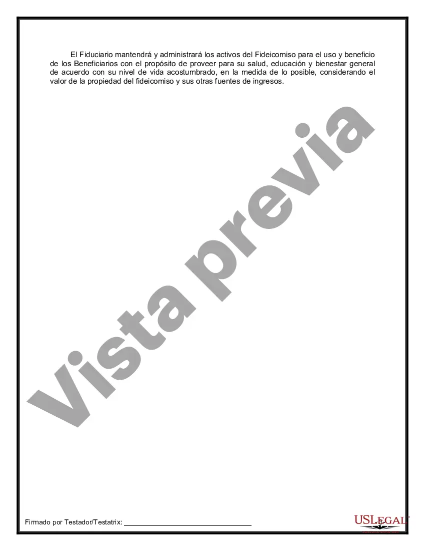 Preview Formulario Legal de Última Voluntad y Testamento para Viuda o Viudo con Hijos Menores