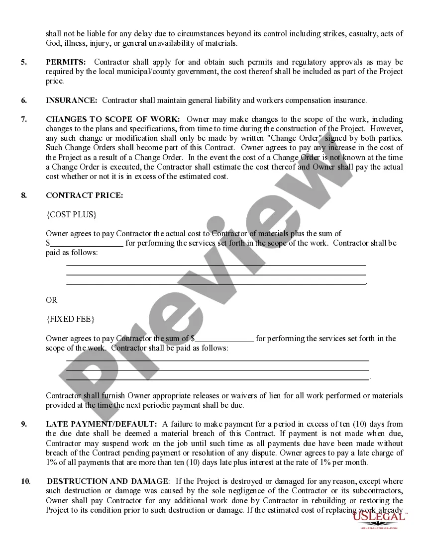 Preview Trim Carpenter Contract for Contractor