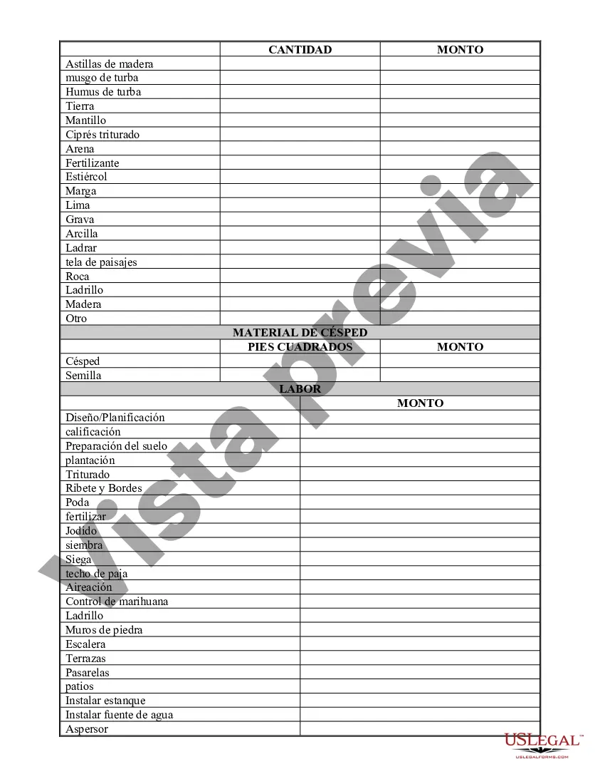 Preview Contrato de paisajismo para contratista