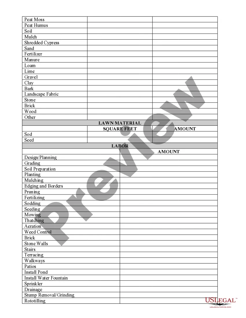 Get Landscape Contract for Contractor Preview Landscape Contract for Contractor