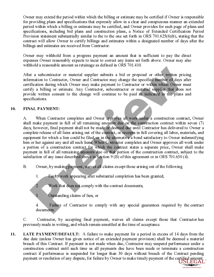 Preview Commercial Contract for Contractor