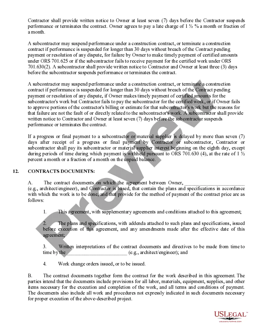 Preview Commercial Contract for Contractor