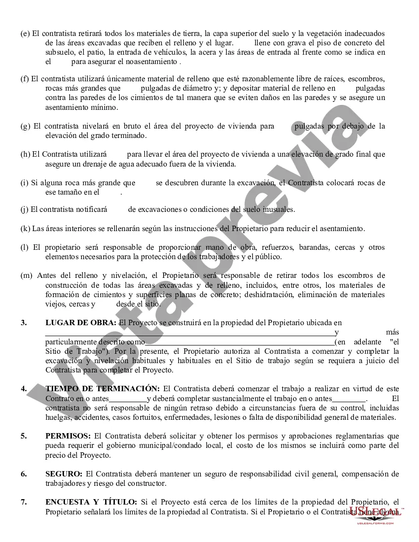 Preview Contrato de excavadora para contratista