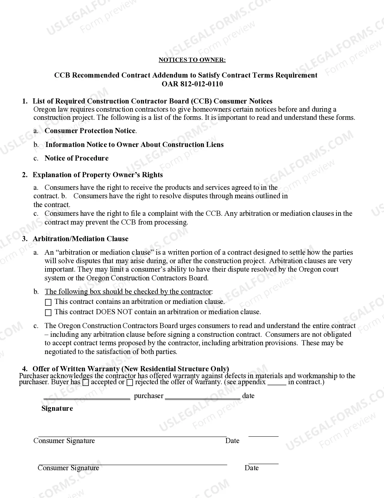 Preview Excavator Contract for Contractor