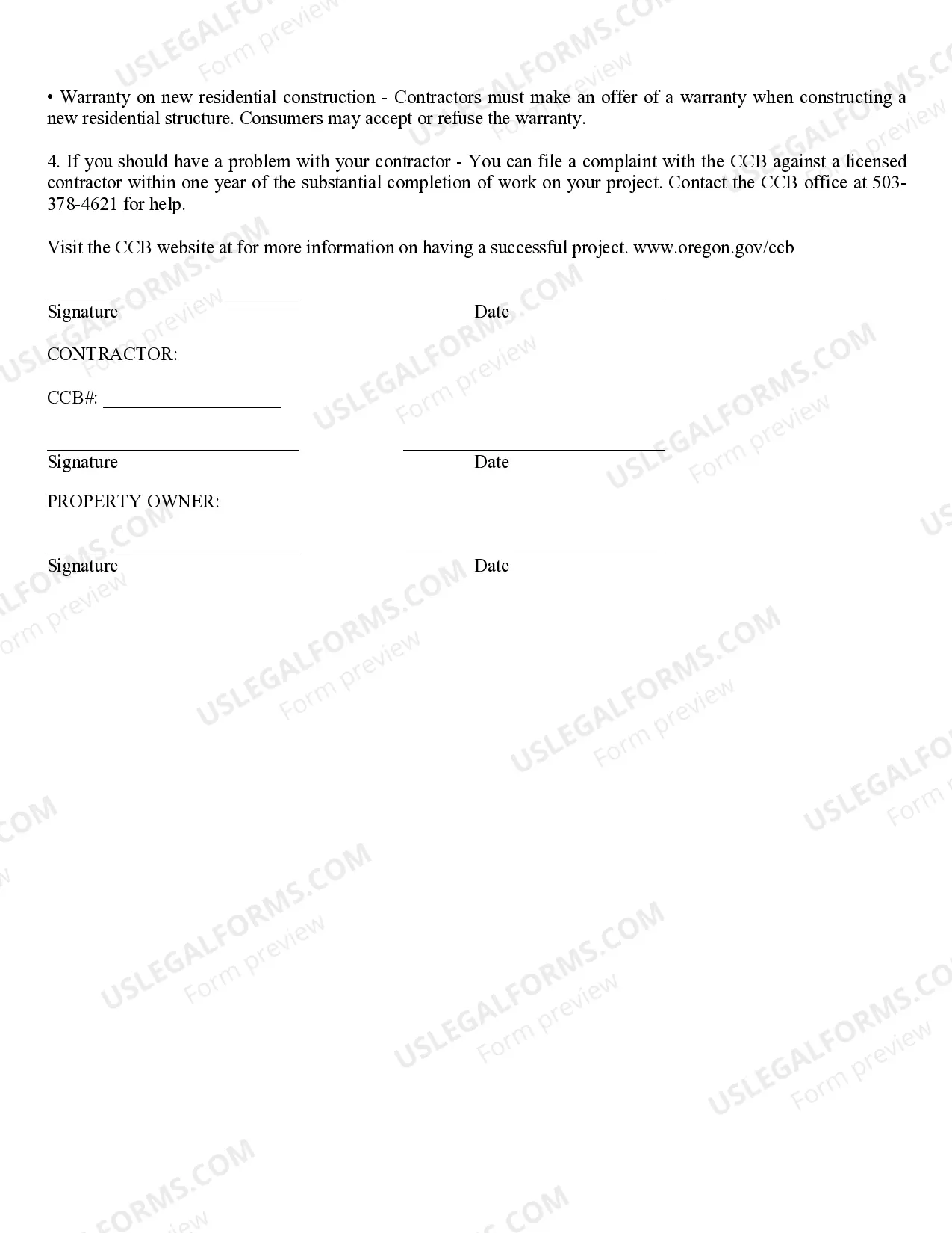 Preview Excavator Contract for Contractor