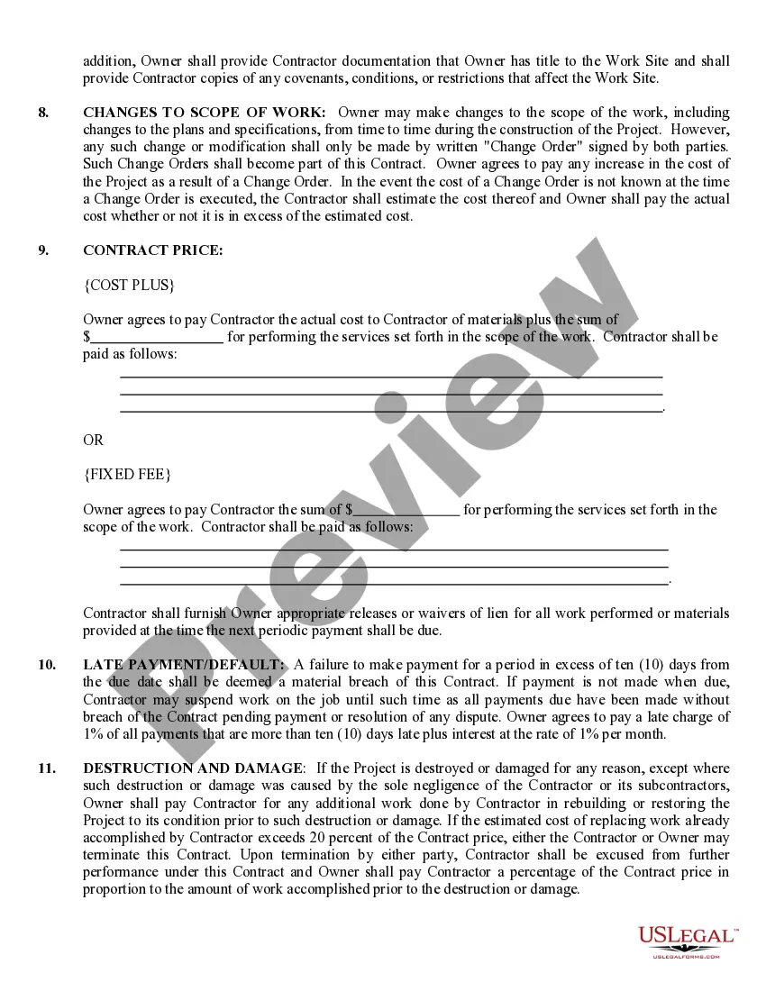 Preview Security Contract for Contractor