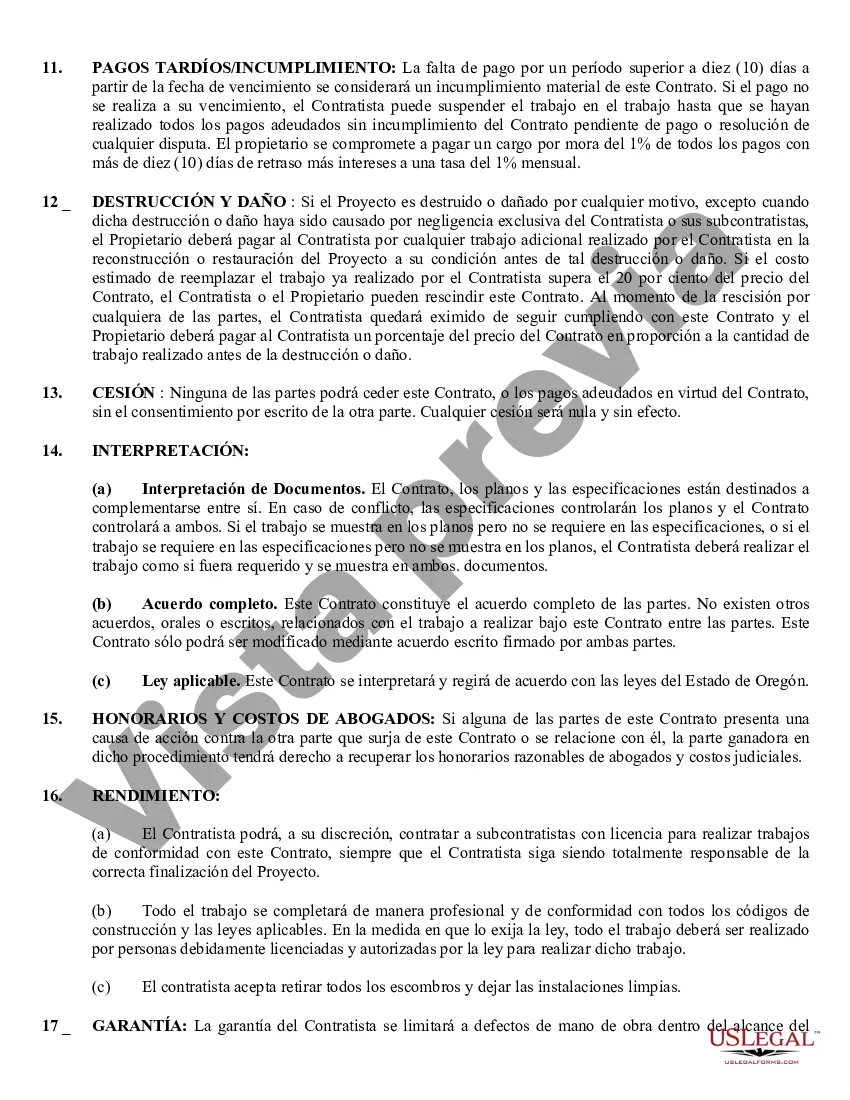 Preview Contrato de pavimentación para contratista