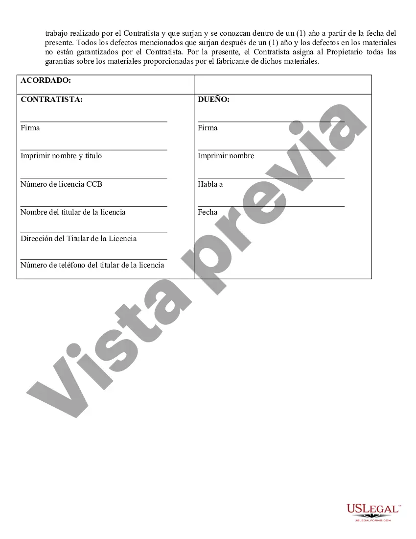 Preview Contrato de pavimentación para contratista